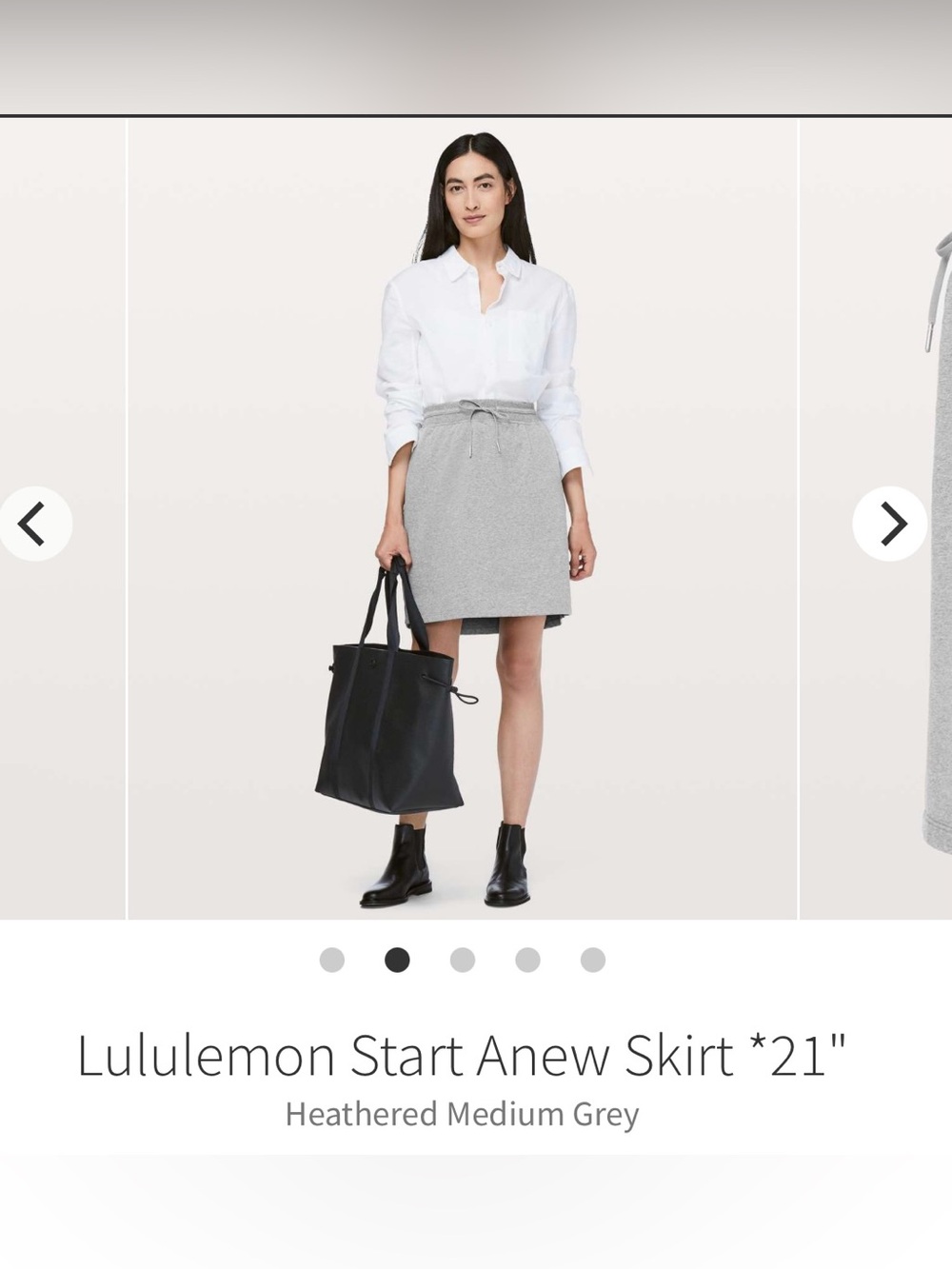 lululemon athletica Start Anew Skirt Heathered Grey Drawstring